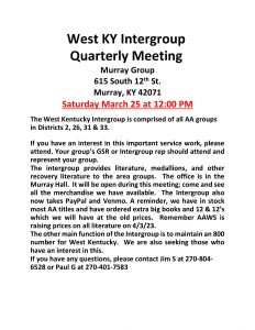 WK Intergroup Quarterly Meeting @ Murray AA