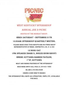 West KY Intergroup Picnic @ Vista Ridge Park