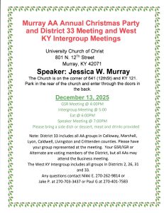 Murray Christmas Party District 33  & Intergroup Meetings @ Murray AA Hall