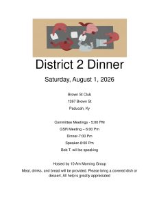 District 2 Dinner @ Brown Street Club